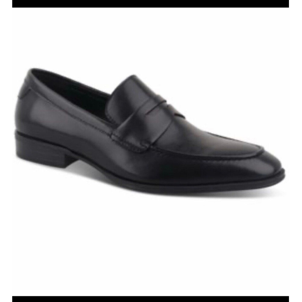 Men's Alfani Faux Leather Black Penny Loafers Size 11.5